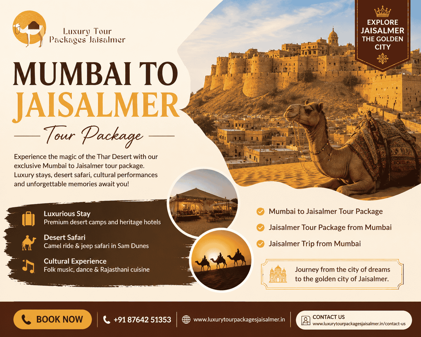 Mumbai to Jaisalmer Tour Package: Your Complete Guide to the Golden City