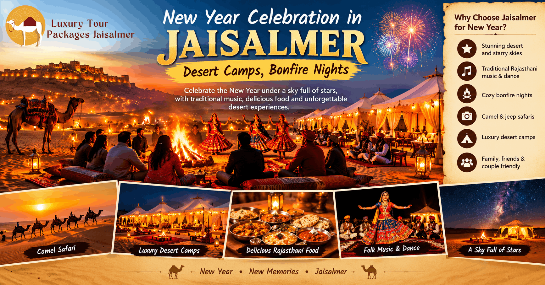 New Year party in Jaisalmer desert camp